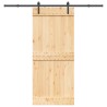 Porte coulissante et kit de quincaillerie 90x210 cm pin massif 