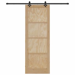 Porte coulissante avec quincaillerie "ORKDAL" en bois massif de pin 