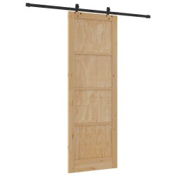 Porte coulissante avec quincaillerie "ORKDAL" en bois massif de pin 