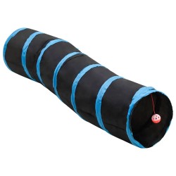 Tunnel pour chats en forme de S Noir et bleu 122 cm Polyester 