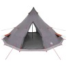 Tente de famille tipi grise et orange, imperméable, pour 12 personnes. 