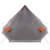 Tente de famille tipi grise et orange, imperméable, pour 12 personnes. 