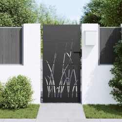 Porte de Jardin Noir 105 x 175 cm Acier peint par poudre 