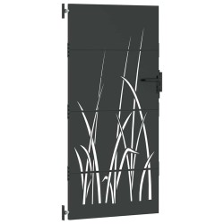 Porte de Jardin Noir 105 x 175 cm Acier peint par poudre 