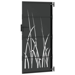 Porte de Jardin Noir 105 x 175 cm Acier peint par poudre 