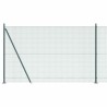 Clôture en fil soudé avec 13 poteaux flanqués Vert 1.6x25 m Acier 