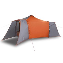 Tente avec toit avec évent Gris et orange 492 x 492 x 275 cm Polyester 