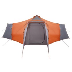 Tente avec toit avec évent Gris et orange 492 x 492 x 275 cm Polyester 