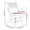 Chaises de jardin pliantes lot de 4 55x62x90cm bois massif teck 