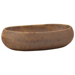 Vasque à poser marron ovale 59x40x15 cm céramique 