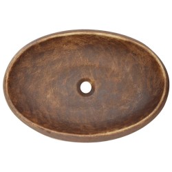 Vasque à poser marron ovale 59x40x15 cm céramique 