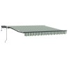 Auvent Rétractable Manuel avec LED Vert et Blanc 350x250 cm 