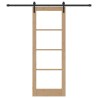 Porte Coulissante avec Kit de Quincaillerie 'ORKDAL'Bois Massif & Verre 