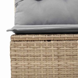 Set de canapé de jardin 3 pièces avec coussins beiges en rotin synthétique 