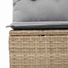 Set de canapé de jardin 3 pièces avec coussins beiges en rotin synthétique 