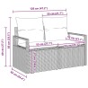 Set de canapé de jardin 3 pièces avec coussins beiges en rotin synthétique 