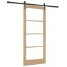 Porte coulissante avec kit de quincaillerie 86x198.5 cm en bois massif en pin 