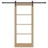 Porte coulissante avec kit de quincaillerie 86x198.5 cm en bois massif en pin 