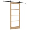 Porte coulissante avec kit de quincaillerie 86x198.5 cm en bois massif en pin 