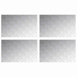 Plaques en alu antidérapantes à motif damier, 4 pièces, 80x50 cm 