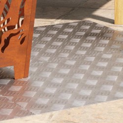 Plaques en alu antidérapantes à motif damier, 4 pièces, 80x50 cm 
