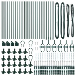 Poteaux de clôture avec plaques de base 26 pièces Ø32mm 70cm Acier galvanisé 
