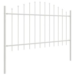 Clôture de jardin avec sommet en arc - Blanc, 6,8x1 m Acier 