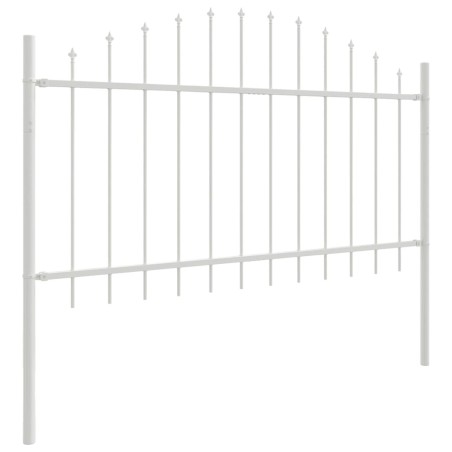 Clôture de jardin avec sommet en arc - Blanc, 6,8x1 m Acier 