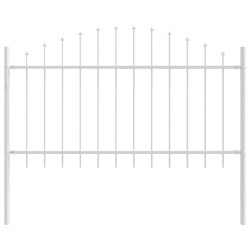 Clôture de jardin avec sommet en arc - Blanc, 6,8x1 m Acier 