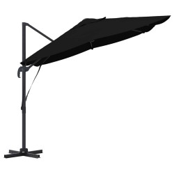 Parasol cantilever Roma noir 352x251x260 cm en alu 
