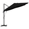 Parasol cantilever Roma noir 352x251x260 cm en alu 