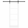 Ensemble de porte coulissante avec quincaillerie blanche 78x211 cm en bois massif de pin 