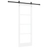 Ensemble de porte coulissante avec quincaillerie blanche 78x211 cm en bois massif de pin 