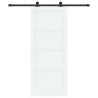 Porte coulissante avec quincaillerie blanche 83x202 cm Bois massif de pin 
