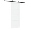 Porte coulissante avec quincaillerie blanche 83x202 cm Bois massif de pin 