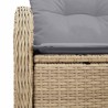 Canapé de jardin 2 places avec coussins Beige en poly rotin 