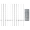 Clôture Euro avec 11 poteaux en U Argent 0,8x25 m Acier 