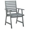 Chaises à manger d'extérieur lot de 3 et coussins Acacia massif 