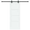 Porte coulissante avec quincaillerie blanche 78x202 cm en bois massif de pin 