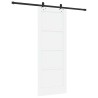 Porte coulissante avec quincaillerie blanche 78x202 cm en bois massif de pin 