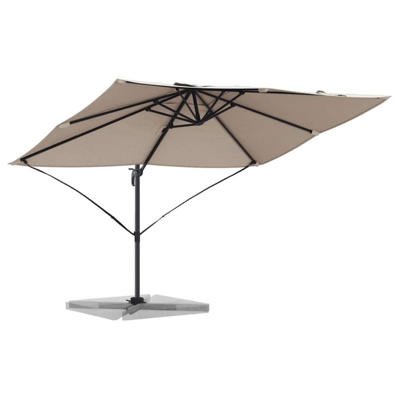 Parasol Cantilever Roma en taupe, 352x251x260 cm en aluminium 
