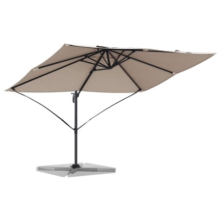 Parasol Cantilever Roma en taupe, 352x251x260 cm en aluminium 
