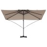 Parasol Cantilever Roma en taupe, 352x251x260 cm en aluminium 