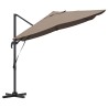 Parasol Cantilever Roma en taupe, 352x251x260 cm en aluminium 