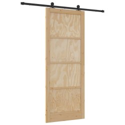 Porte coulissante avec quincaillerie 93x232 cm Bois massif pin 
