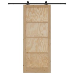 Porte coulissante avec quincaillerie 93x232 cm Bois massif pin 