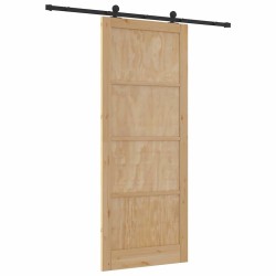 Porte coulissante avec quincaillerie 93x232 cm Bois massif pin 