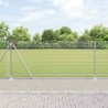 Clôture en Fil Soudé avec 13 Poteaux Flangés 1x25 m Acier Galvanisé 