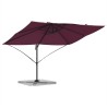 Parasol déporté Roma Rouge Bordeaux 352x251x260 cm en aluminium 