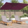 Parasol déporté Roma Rouge Bordeaux 352x251x260 cm en aluminium 